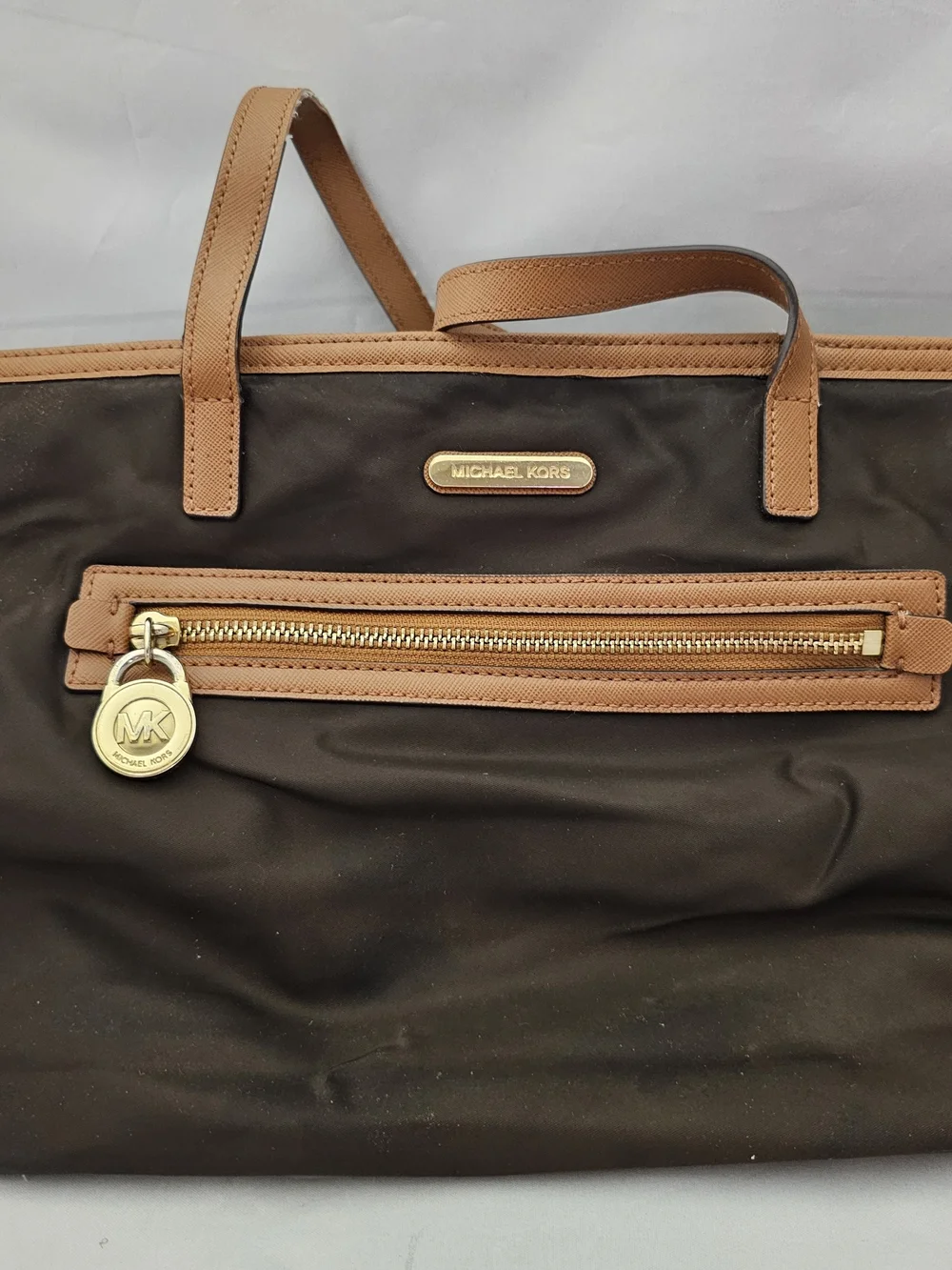 Michael Kors Kempton Brown and Tan Tote Bag